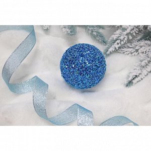 СНОУ БУМ Подвеска шар с декором, 8 см, 4 цвета, сине-бирюзовые оттенки