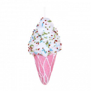 СНОУ БУМ Подвеска декоративная в виде мороженого-рожка, 7,5x7,5x14,5 см, 2 цвета