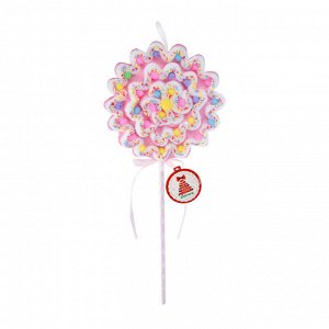 СНОУ БУМ Подвеска декоративная в виде конфеты - леденца на палочке, 20x5x46 см, цвет розовый