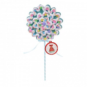 СНОУ БУМ Подвеска декоративная в виде конфеты - леденца на палочке, 20x5x46 см, цвет голубой