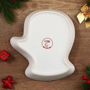Блюдо керамическое новогоднее «Новогодняя сказка», 20x17.5x3 см, ручная работа