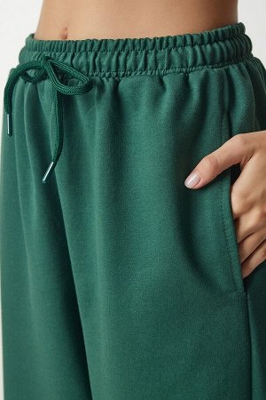 Женские темно-зеленые свободные спортивные штаны для бега AP00158