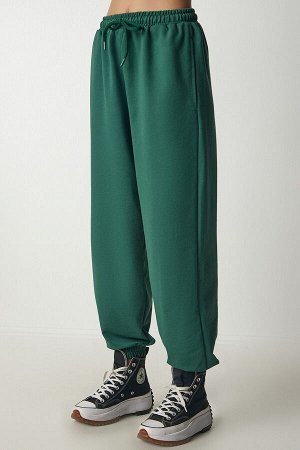 Женские темно-зеленые свободные спортивные штаны для бега AP00158