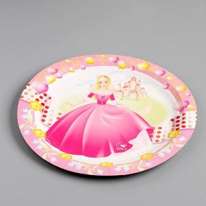 Тарелка одноразовая "Принцесса" ламинированная, картон, 23 см