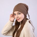Женская шапка-снуд с меховым подкладом