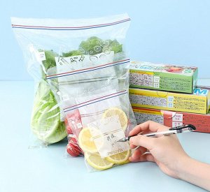 Пищевые упаковочные пакеты с замком для заморозки и хранения продуктов, сохраняют свежесть и вкус продуктов / 20 шт. 18 x 24 см