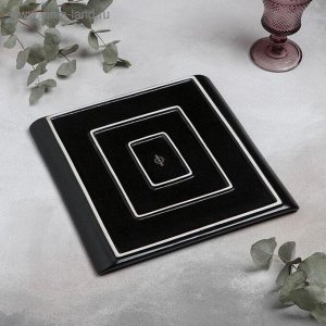 Блюдо фарфоровое для подачи Magistro ""Pietra lunare"", 27,5×2 см, цвет чёрный