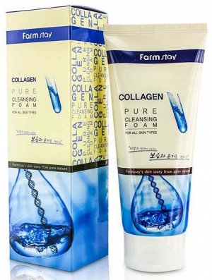 FarmStay COLLAGEN PURE CLEANSING FOAM Пенка для умывания - Коллаген, 180 мл.