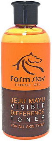 FarmStay Horse Oil JEJU MAYU Visible Difference Toner увлажняющий, тонер с лошадиным жиром, 350 мл