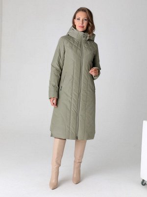Пальто Элегантное зимнее пальто средней длины прямого силуэта с легким А-образным расклешением, втачными рукавами и застежкой на двухзамковую молнию. Модель такого пальто подходит для девушек и женщин