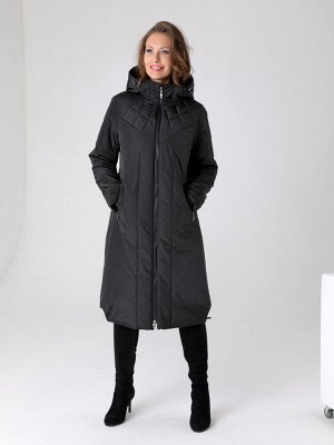 Пальто Элегантное зимнее пальто средней длины прямого силуэта с легким А-образным расклешением, втачными рукавами и застежкой на двухзамковую молнию. Модель такого пальто подходит для девушек и женщин
