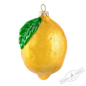 Лимон с зеленым листочком (стекло) 6х6х9,5 см