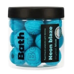 Fabrik cosmetology Шарики бомбочки бурлящие для ванны NEON BLAZE Crystal blue 340г банка