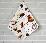Полотенце кухонное вафельное с петелькой 38*75 &quot;Кофемолка&quot;