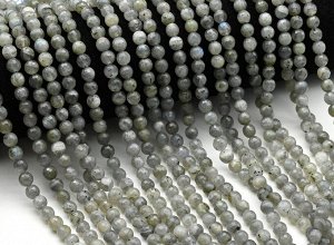 Бусины из лабрадора шарик гр.6мм, 38см, 63 бусины