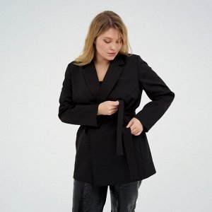 Пиджак женский с поясом MIST plus-size, цвет чёрный