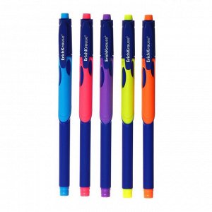 Ручка шариковая ErichKrause ErgoLine Kids, первоклассника, эргономичный держатель, корпус Soft-touch, узел 0.7 мм, чернила синие, микс, блистер