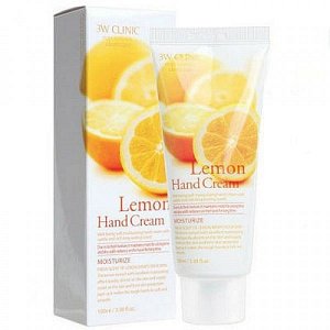 3W Clinic Увлажняющий крем для рук с экстрактом лимона Lemon Hand Cream, 100 мл