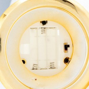 Светодиодная свеча в подсвечнике RISALUX «Подсвечник», ночник LED, от батареек 3xААА, золото, 19x19x17 см