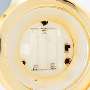 Светодиодная свеча в подсвечнике RISALUX «Фонарь», LED-ночник, от батареек 2xААА, золото, 16x16x20 см