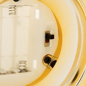 Светодиодная свеча в подсвечнике RISALUX «Фонарь», LED-ночник, от батареек 2xААА, золото, 16x16x20 см