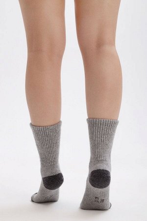 Носки шерстяные теплые 70% шерсть, размер 43-45, серый-шоколад. Монголия