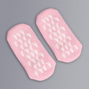 Носочки увлажняющие, с гелевыми вставками, ONE SIZE, цвет нежно-розовый