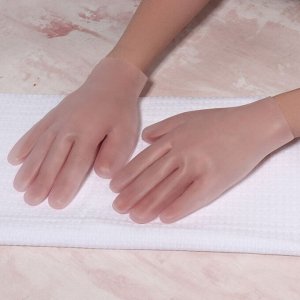 Силиконовые перчатки для косметических процедур, многоразовые, 20 см, размер универсальный, цвет розовый
