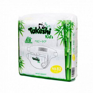 Takeshi Kid's  Подгузники для новорожденных  бамбуковые ( 0-5 кг) 82 шт 1/4  504697
