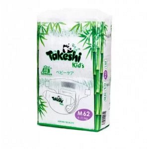 Takeshi Kid's Подгузники для детей бамбуковые M  (6-11кг) 62 шт 1/4 504710