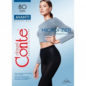 Avanti  80 колготки (Conte) плотные, непрозрачные из нитей микрофибры и Lycra, с ластовицей