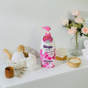 Крем-Гель д/душа с мочалкой «Козье Молоко и Сакура» Deya / Deya Shower Cream Goat Milk With Sakura Extract