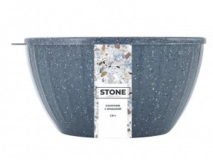 Салатник, 2,8 л, с крышкой, пластик, темный камень, SUGAR&SPICE Stone