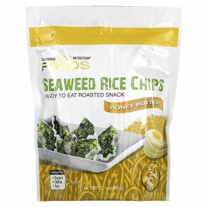 California Gold Nutrition, рисовые чипсы с водорослями, со вкусом меда и сливочного масла, 60 г (2,1 унции)