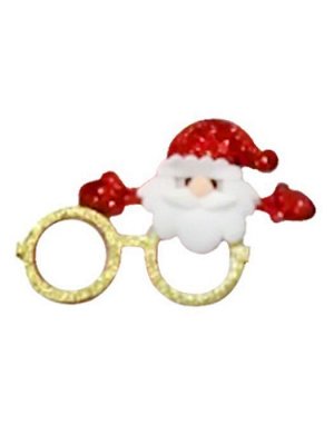 Маскарадные очки Красный Дед мороз из полипропилена с декором из нетканого материала (полиэфирные волокна) / 16x10x1,5см
