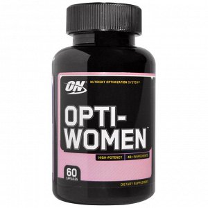 Optimum Nutrition, Opti-Women, Cистема оптимизации питания, 60 капсул