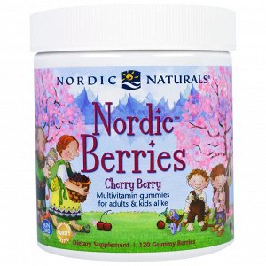 Nordic Naturals, Мультивитаминный комплекс Северные ягоды" с вишневым вкусом, 120 жевательных пастилок в форме ягод"