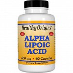 Healthy Origins, Альфа-липоевая кислота, 600 мг, 60 капсул