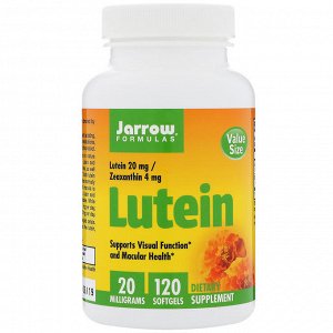 Jarrow Formulas, Лютеин, 20 мг, 120 мягких желатиновых капсул с жидкостью
