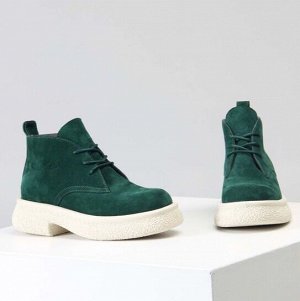 Ботинки зеленый замша (демисезон)