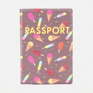 Обложка для паспорта, цвет капучино/разноцветный 9951188