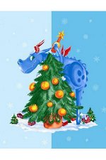 Полотенце кухонное вафельное &quot;Новогодний дракон&quot; 2