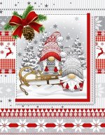 Полотенце кухонное вафельное &quot;Новогодний гном&quot; 3