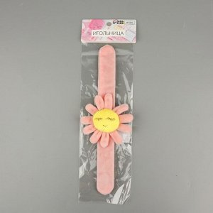 Игольница на браслете «Цветочек», 23 ? 8 ? 2,5 см, цвет розовый МИКС