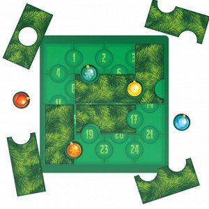 ЛАС ИГРАС Магнитная игра-головоломка «Новогодняя ёлка», 48 карт, 14 магнитных деталей