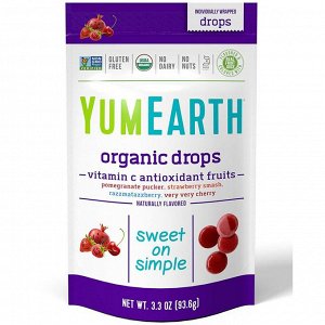 YumEarth, Органические леденцы с витамином C, Anti-Oxifruits, 93,5 г