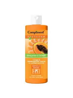Compliment Fruit Line Шампунь и бальзам 2 в 1 Блеск и объем для всех типов волос Мандарин и папайя /400