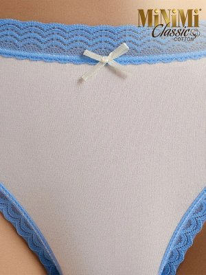 MiNiMi BO221colors Трусы женские слипы из высокогигиеничного хлопка (Avorio/Cielo -Молочно/Голубой цвет)
