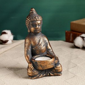 Подсвечник на 1 свечу «Будда», гипс, винтаж 15.5 см