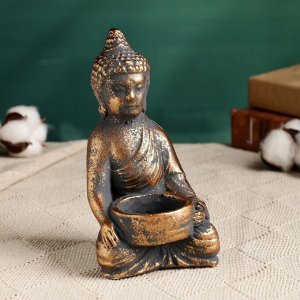 Подсвечник на 1 свечу «Будда», гипс, винтаж 15.5 см